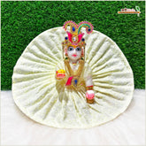 Cotton Plain Thread Work Lemon Laddu Gopal Poshak